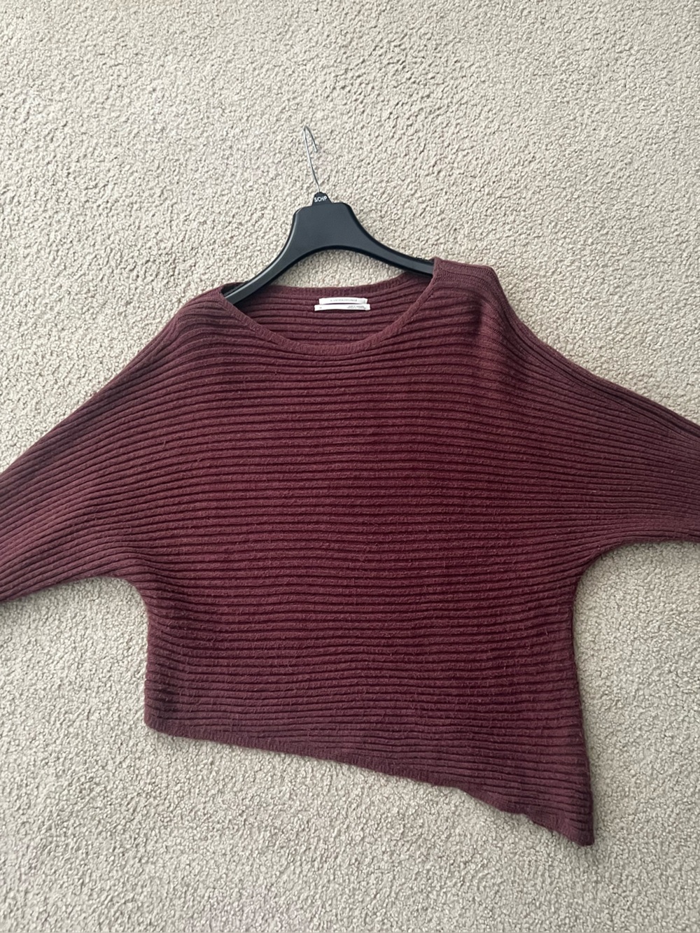 Anthropologie Ribbed Crewneck Sweater in chocolate brown